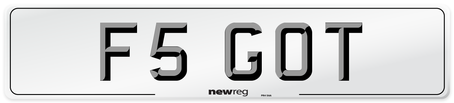 F5 GOT Number Plate from New Reg